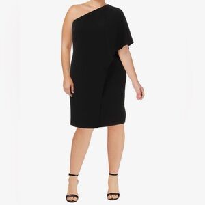 Lauren Ralph Lauren Elegant Black One-Shoulder Dress GORGEOUS